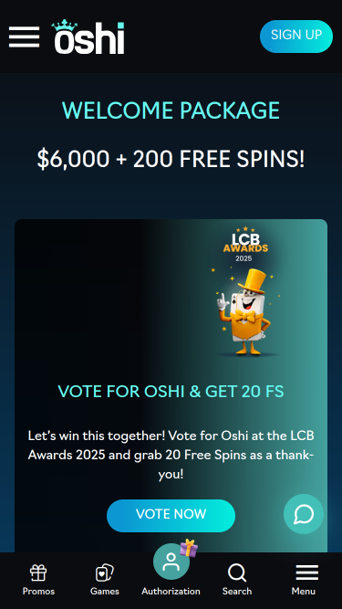 Promotions mobiles du casino Oshi