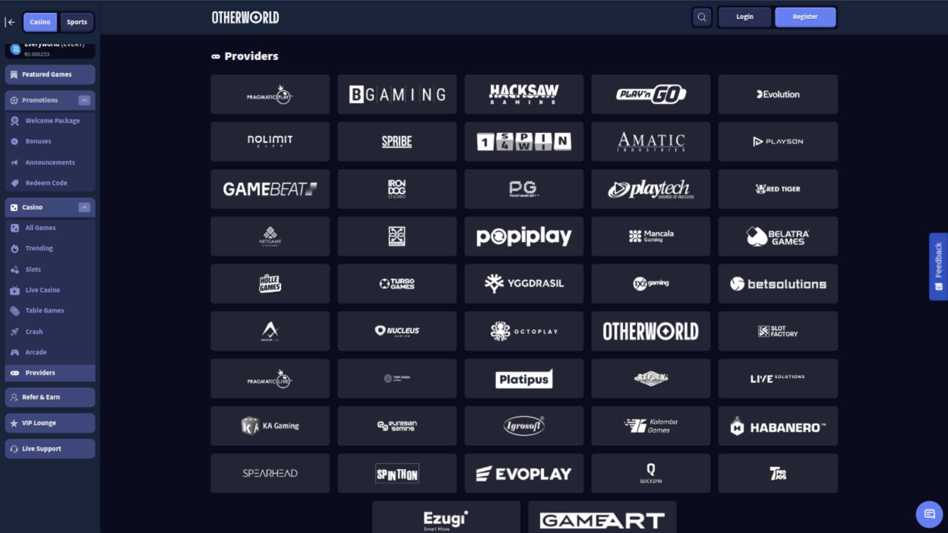 Développeurs de jeux de casino Otherworld