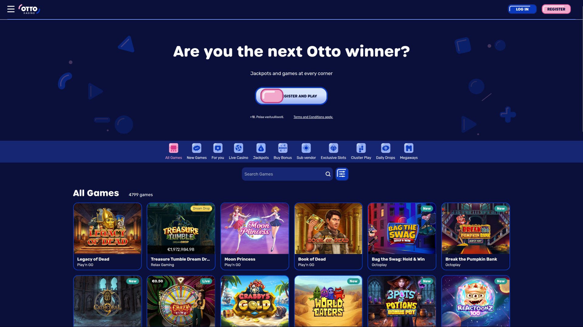 Page d'accueil du bureau d'Otto Kasino