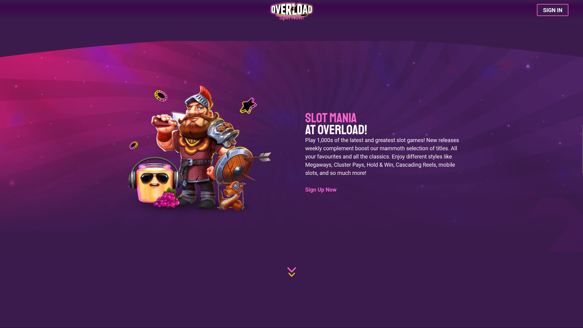 Juegos de escritorio de Overload Casino