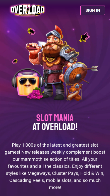 Juegos móviles de Overload Casino