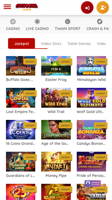 Jackpot mobile du casino Ovitoons