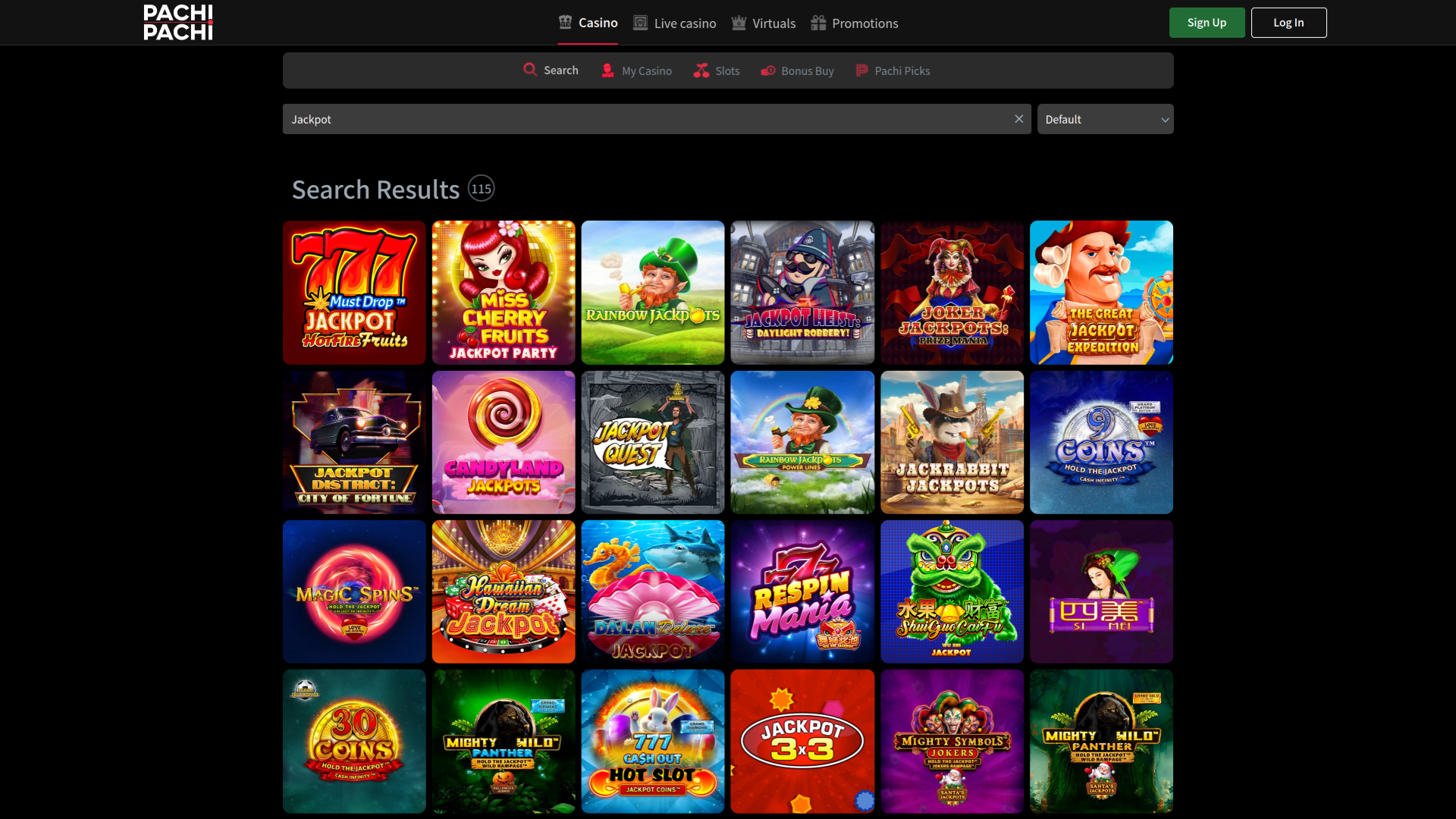 PachiPachi Casino Desktop-Jackpot