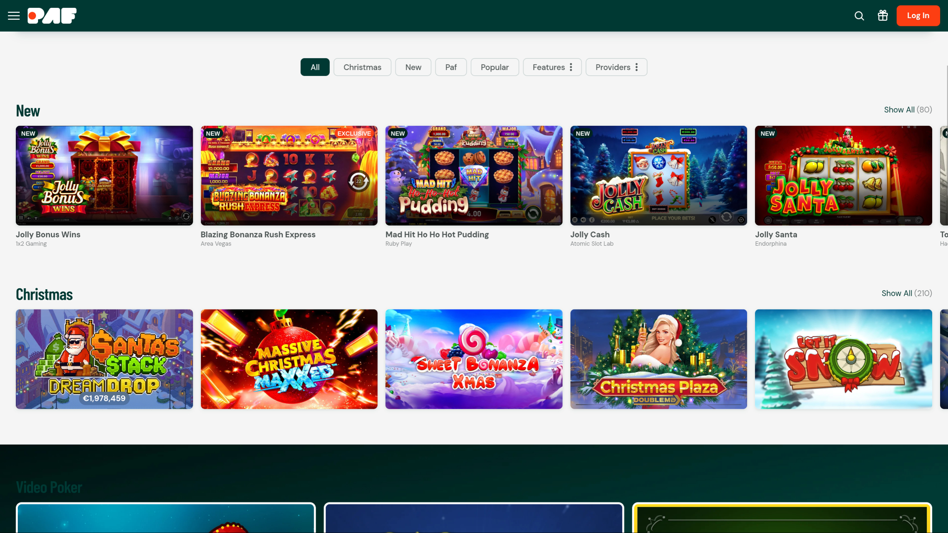 Juegos de escritorio de Paf Casino