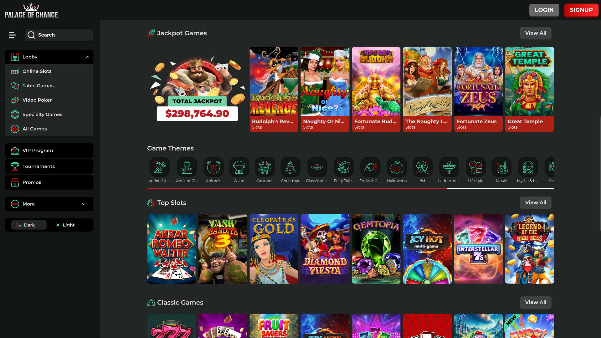 Jackpot desktop Palace of Chance