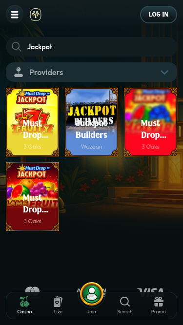 Jackpot mobile du Palm Casino