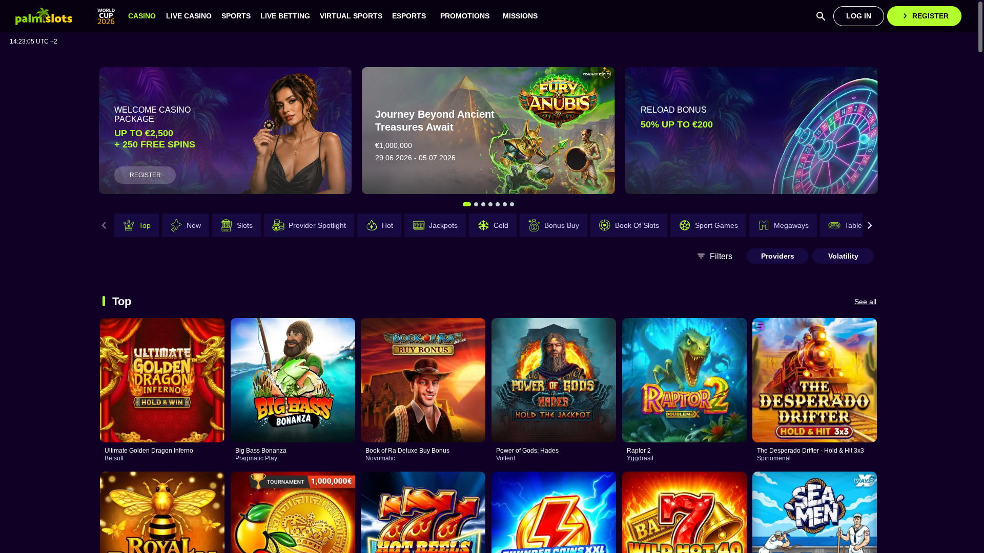 Palmslots Casino Desktop Games