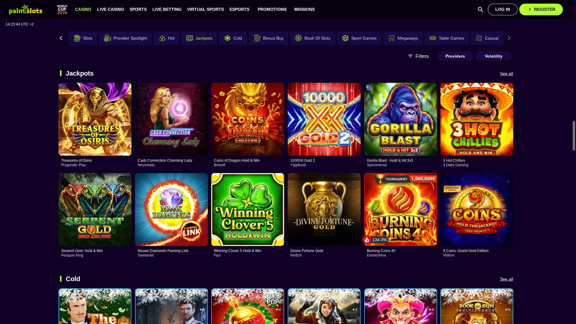 Palmslots Casino Desktop Jackpot