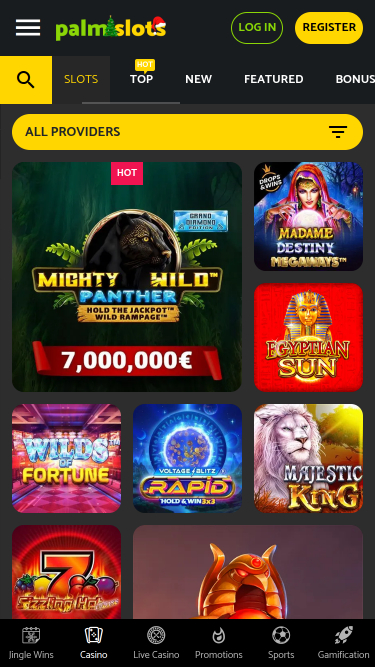 Juegos móviles de Palmslots Casino