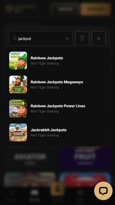 Jackpot mobile du casino PantherBet