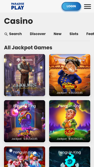 Jackpot mobile del casinò ParadisePlay