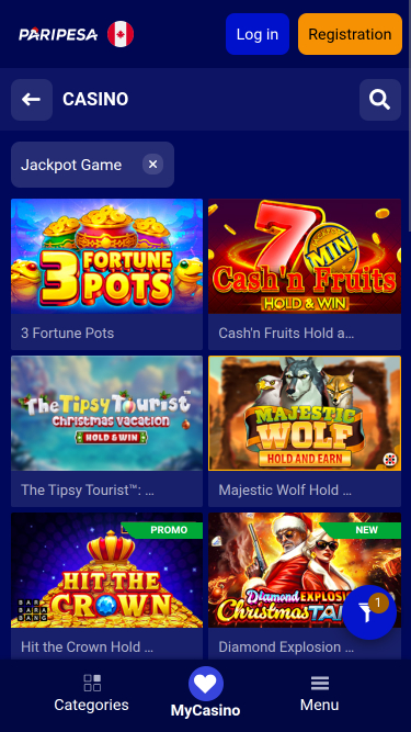 Bote móvil de PariPesa Casino