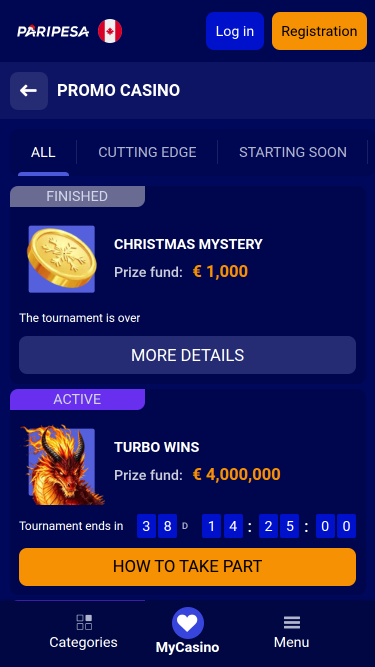 Torneos móviles de PariPesa Casino