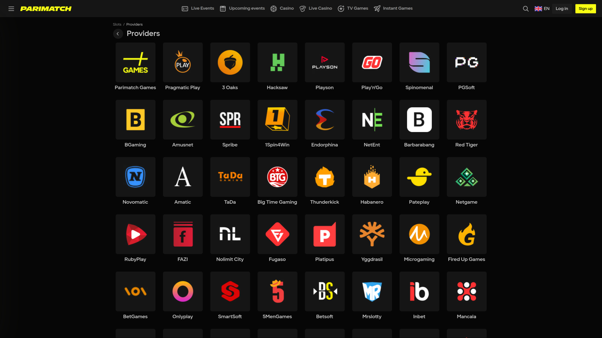 Développeurs de jeux de casino pour ordinateur Parimatch