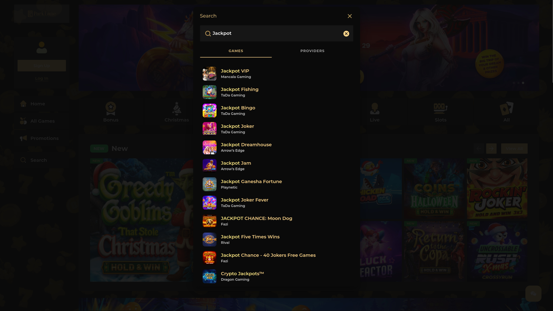 Park Lane Casino Desktop Jackpot