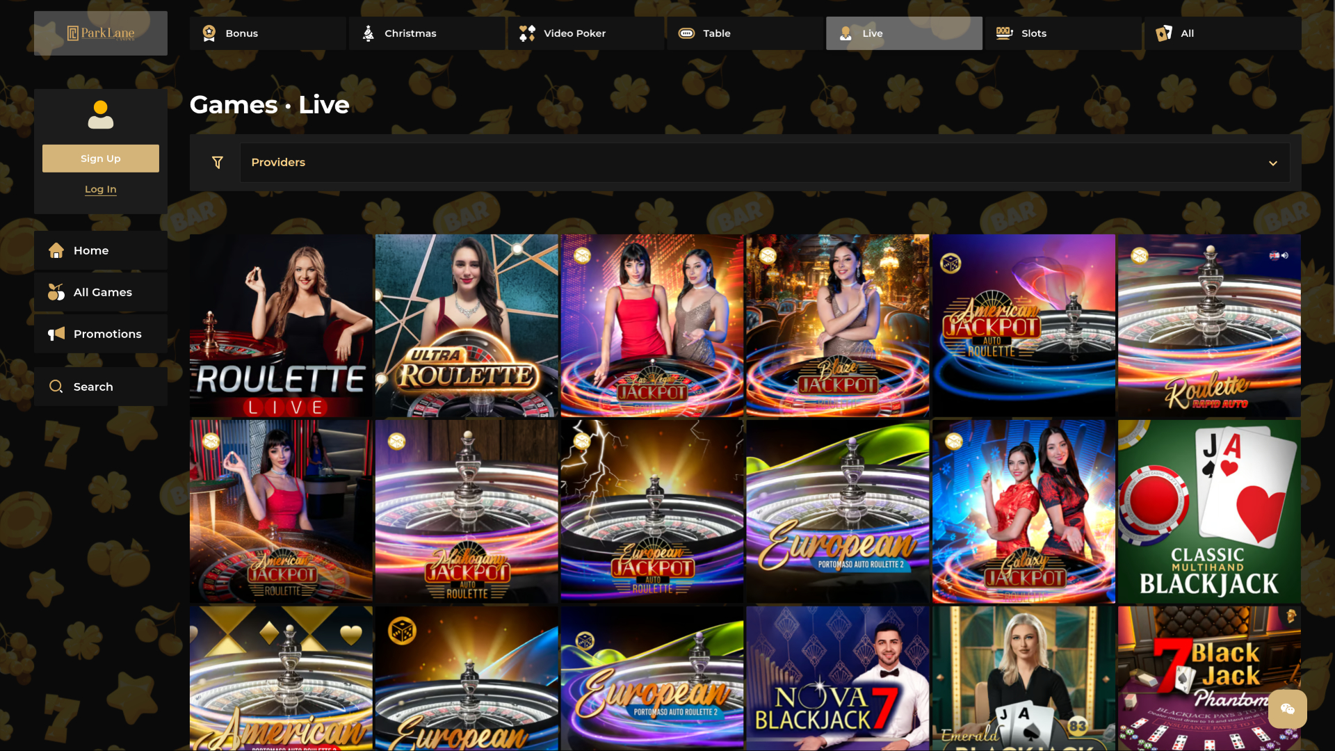 Park Lane Casino Desktop Live Dealer