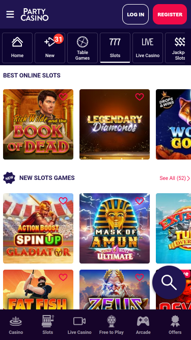 Jeux mobiles PartyCasino