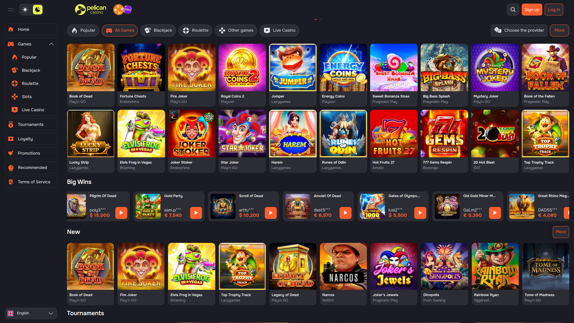 Игры для ПК в казино Pelican 1