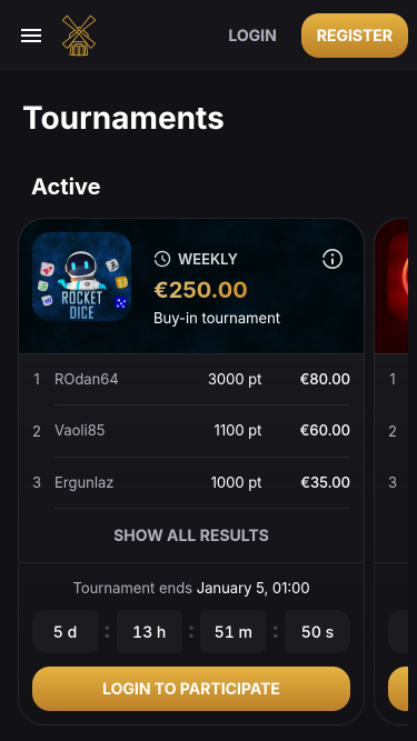 Tournois mobiles du casino PepperMill