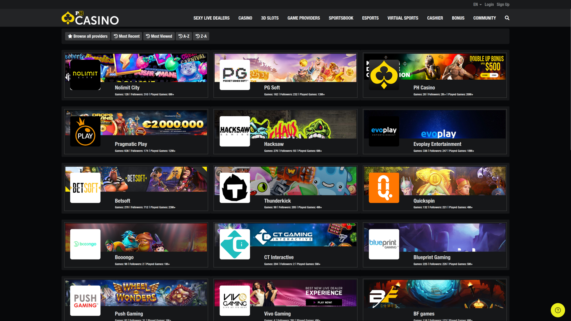 Sviluppatori di giochi desktop Ph Casino