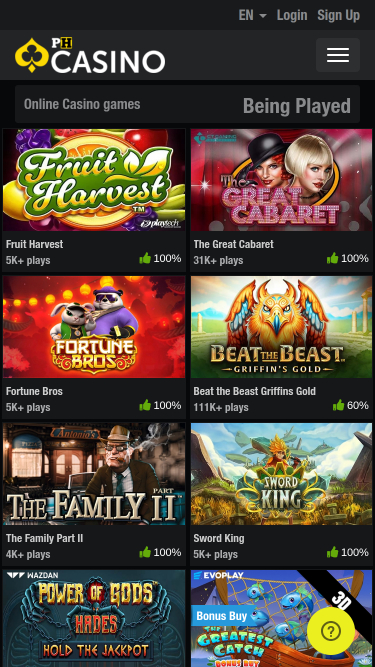 Giochi per cellulari Ph Casino