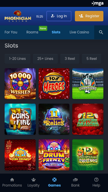 Juegos móviles del casino fenicio