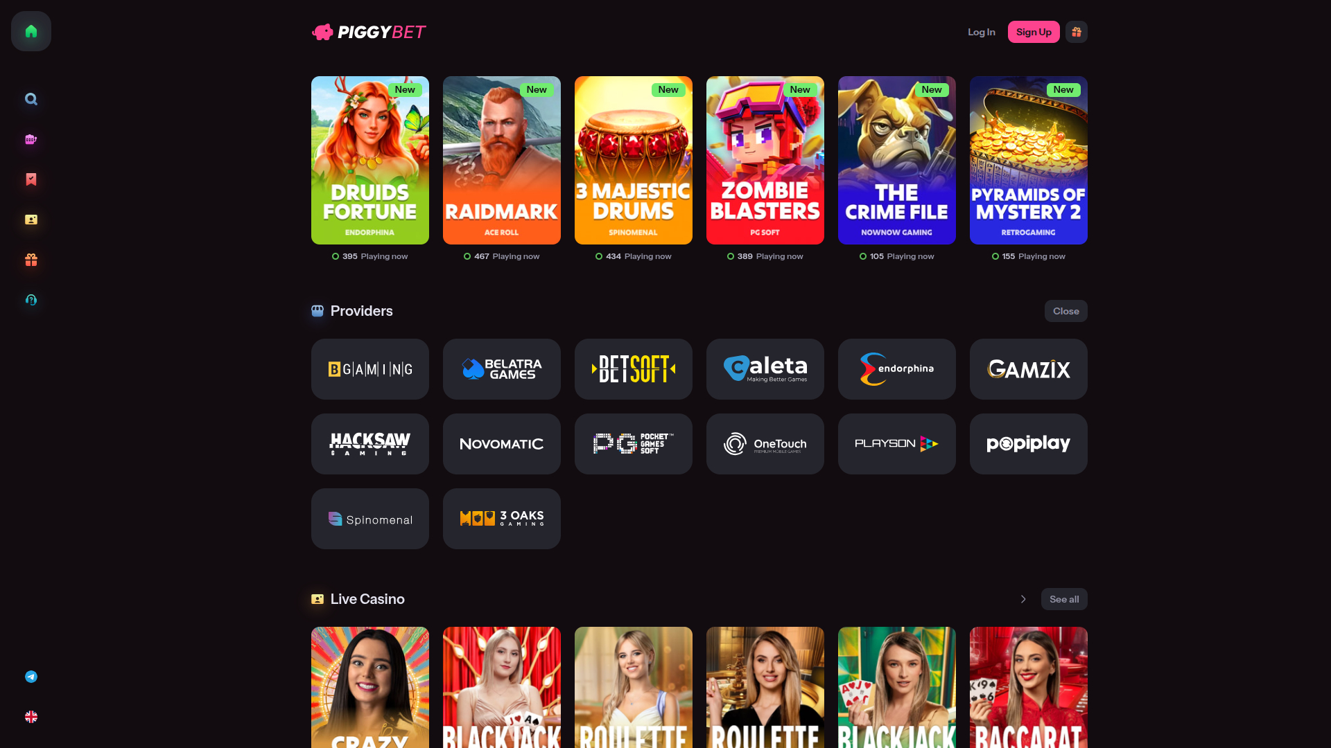 Développeurs du jeu de casino PiggyBet pour ordinateur