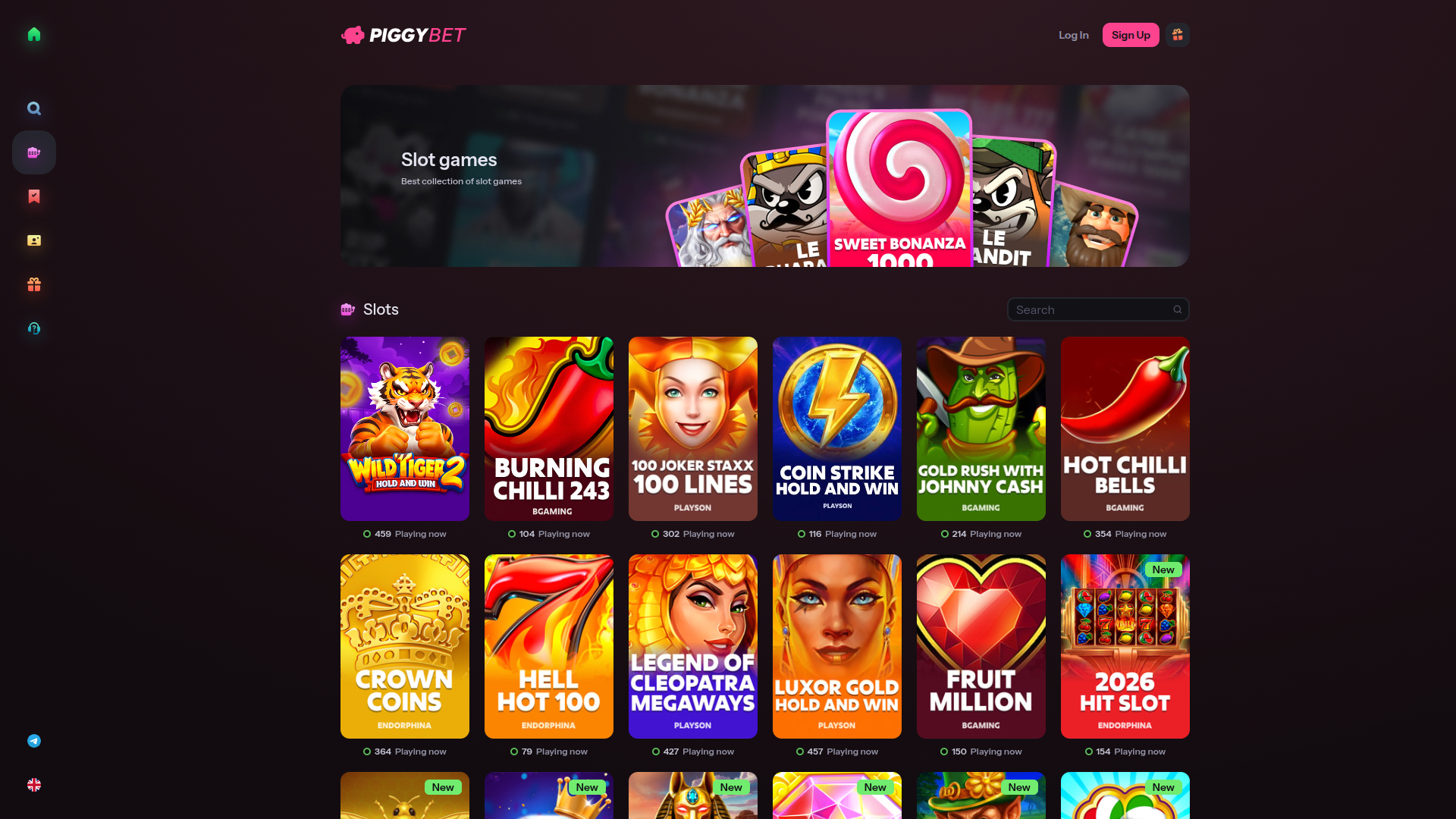 Jeux de casino PiggyBet pour ordinateur