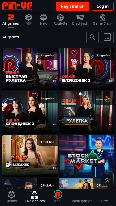 Pin Up Casino Mobile Croupier dal vivo