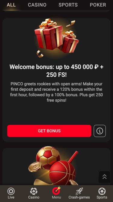 Promotions Pinco Casino Mobile