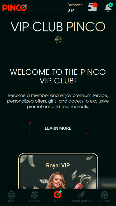 Pinco Casino VIP Mobile