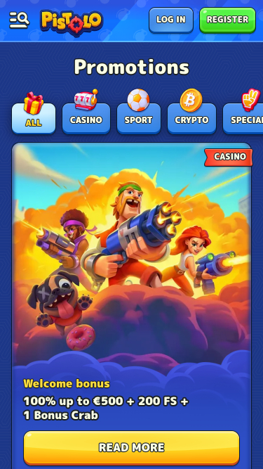 Promociones móviles de Pistolo Casino