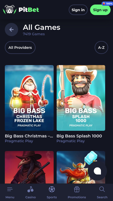 Juegos móviles de PitBet Casino