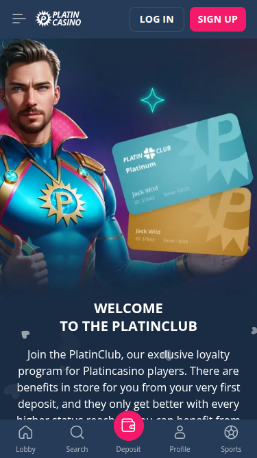 Programme VIP mobile de Platin Casino