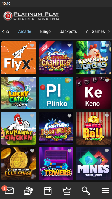 Casino mobile Platinum Play Arcade