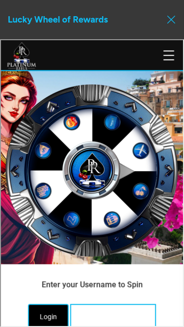 Roue de la chance mobile du casino Platinum Reels