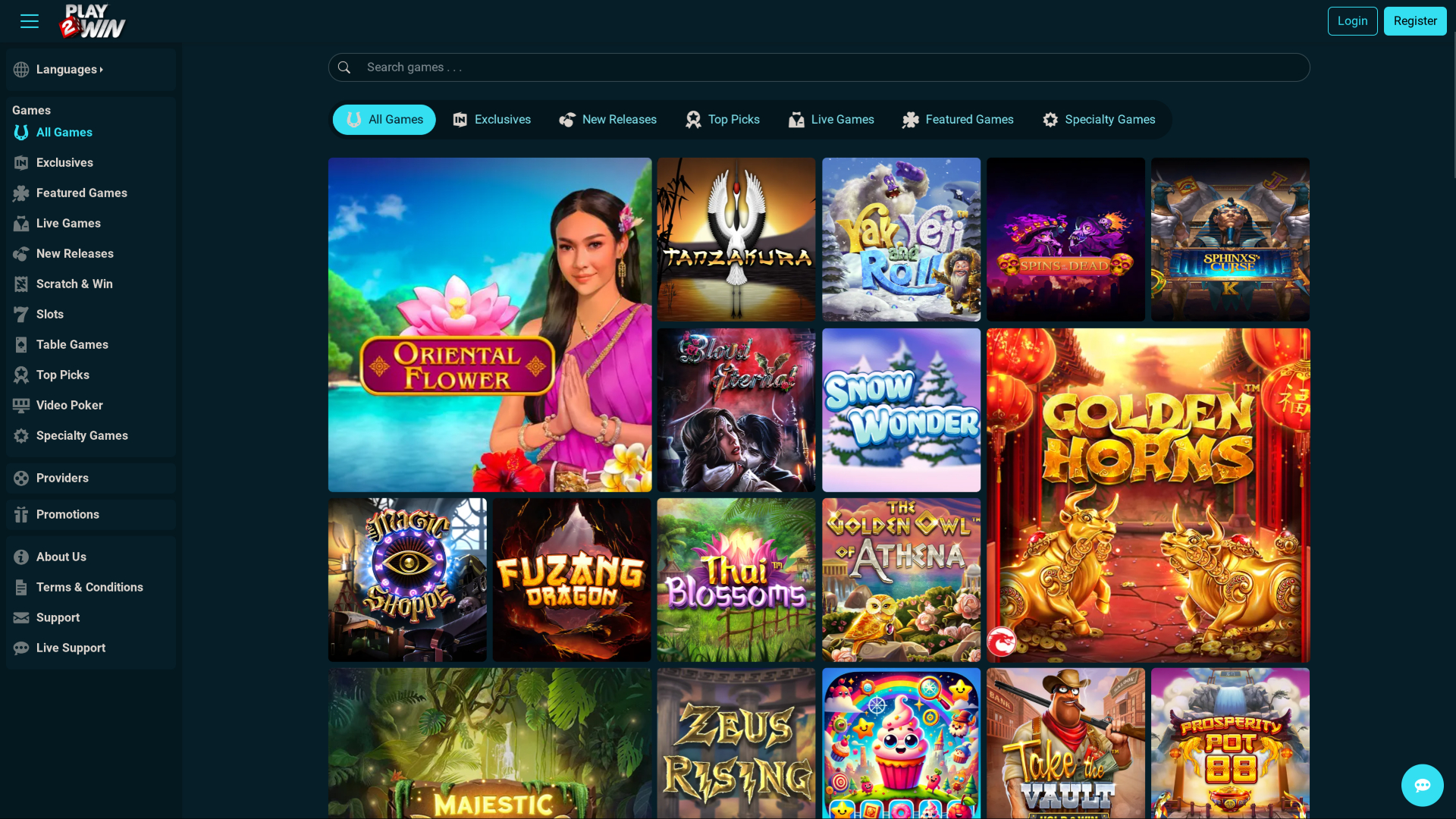 Giochi desktop del casinò Play2Win