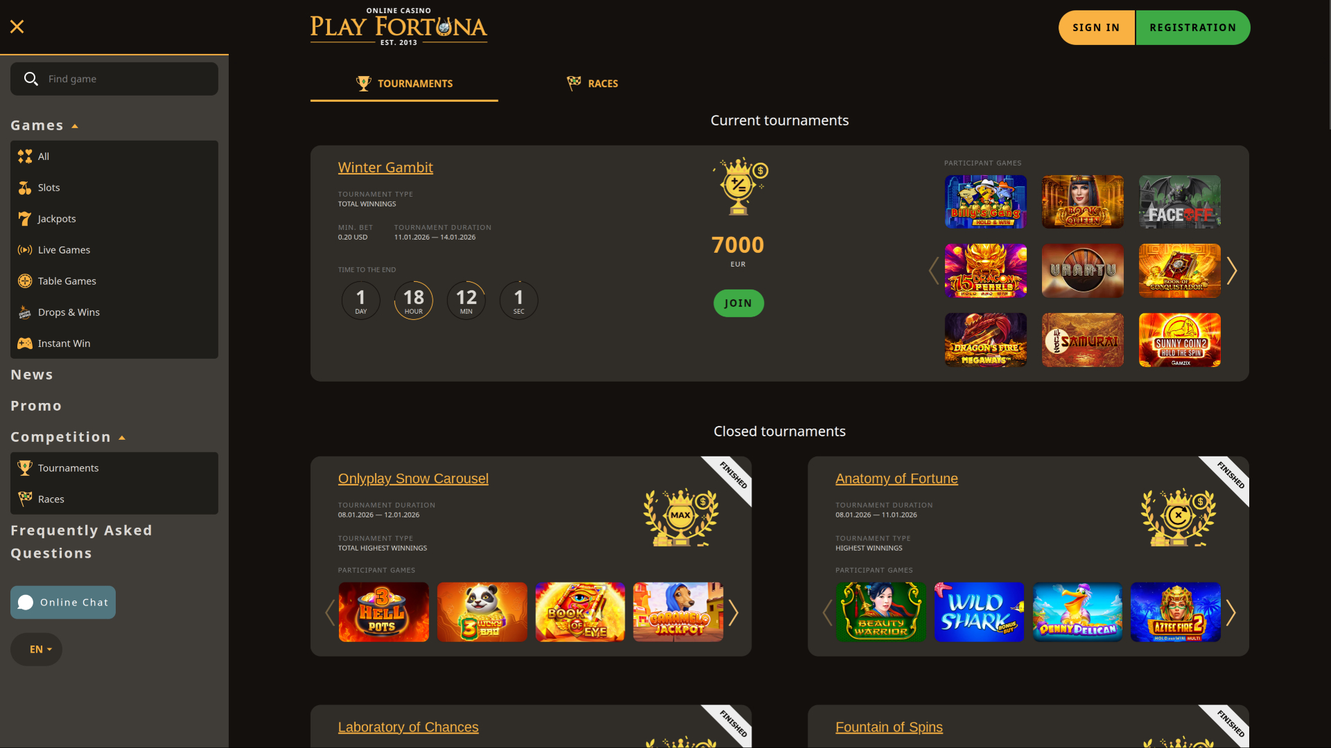 Participez aux tournois de Fortuna Casino sur ordinateur