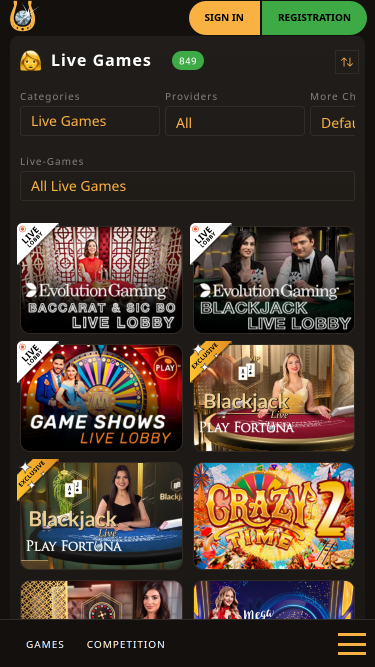 Play Fortuna Casino Mobile avec croupier en direct