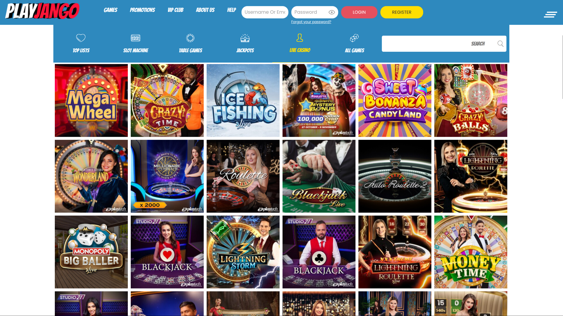 Crupier en vivo de escritorio del casino Play Jango