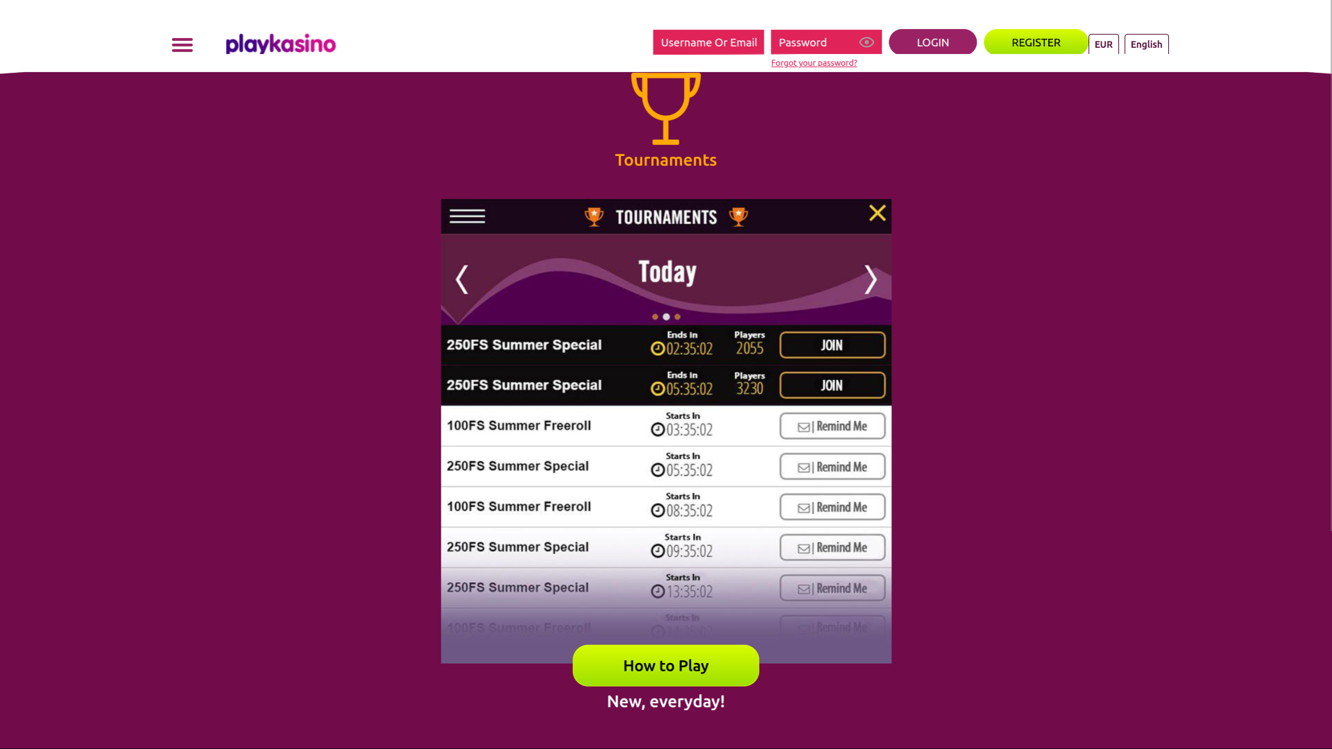 Десктопные турниры казино Play