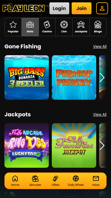 Jeux mobiles du casino Play Leon