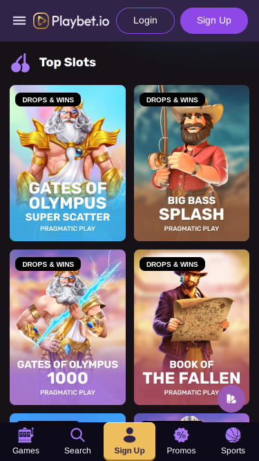 Playbet.io Casino Mobile Games