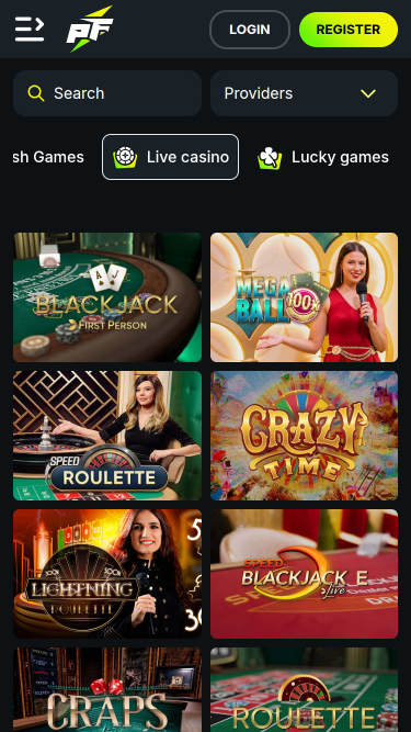 Casino mobile PlayFast avec croupier en direct