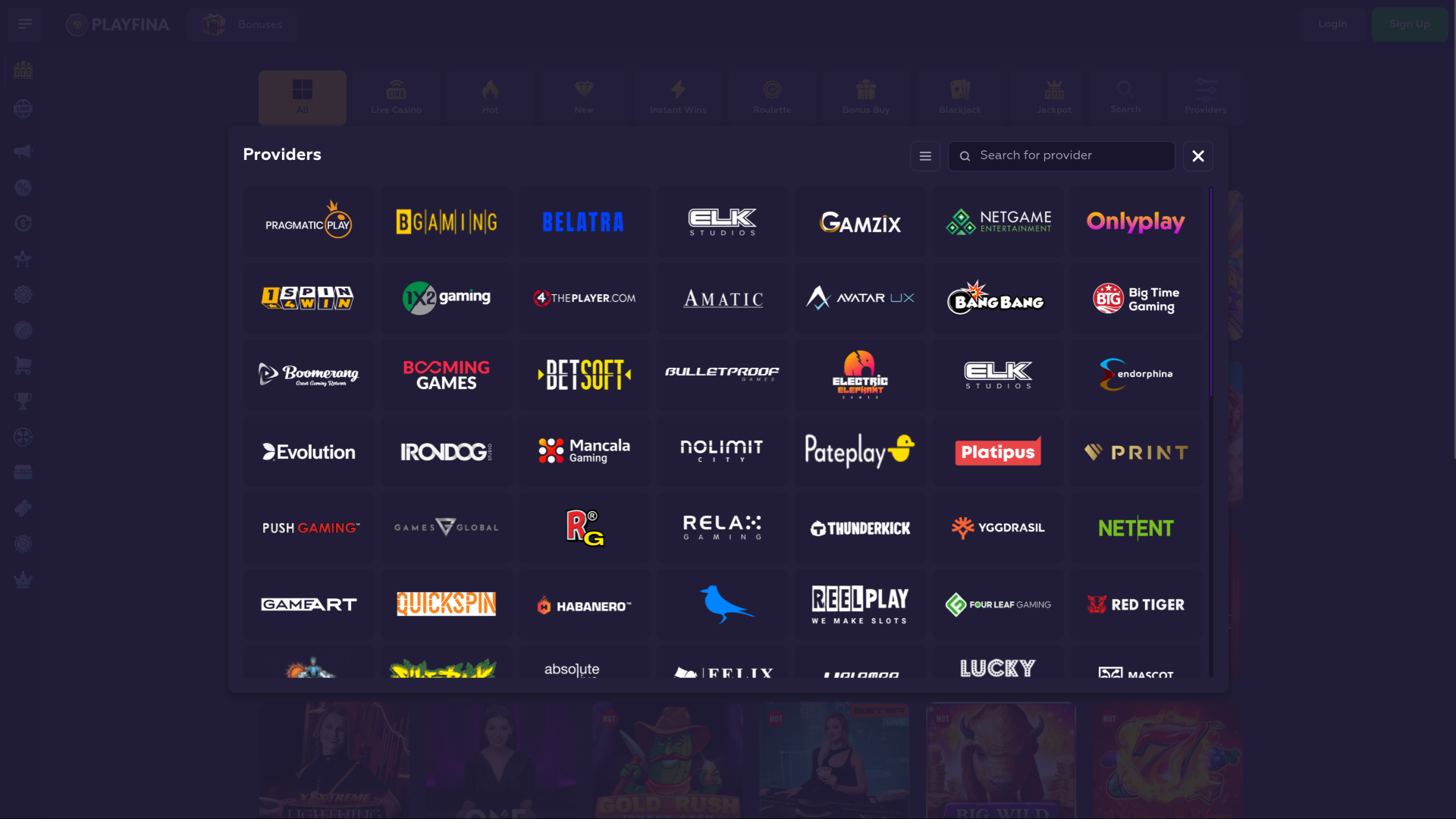 Développeurs de jeux de casino pour ordinateur Playfina