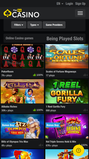 Jeux mobiles de casino Playhub