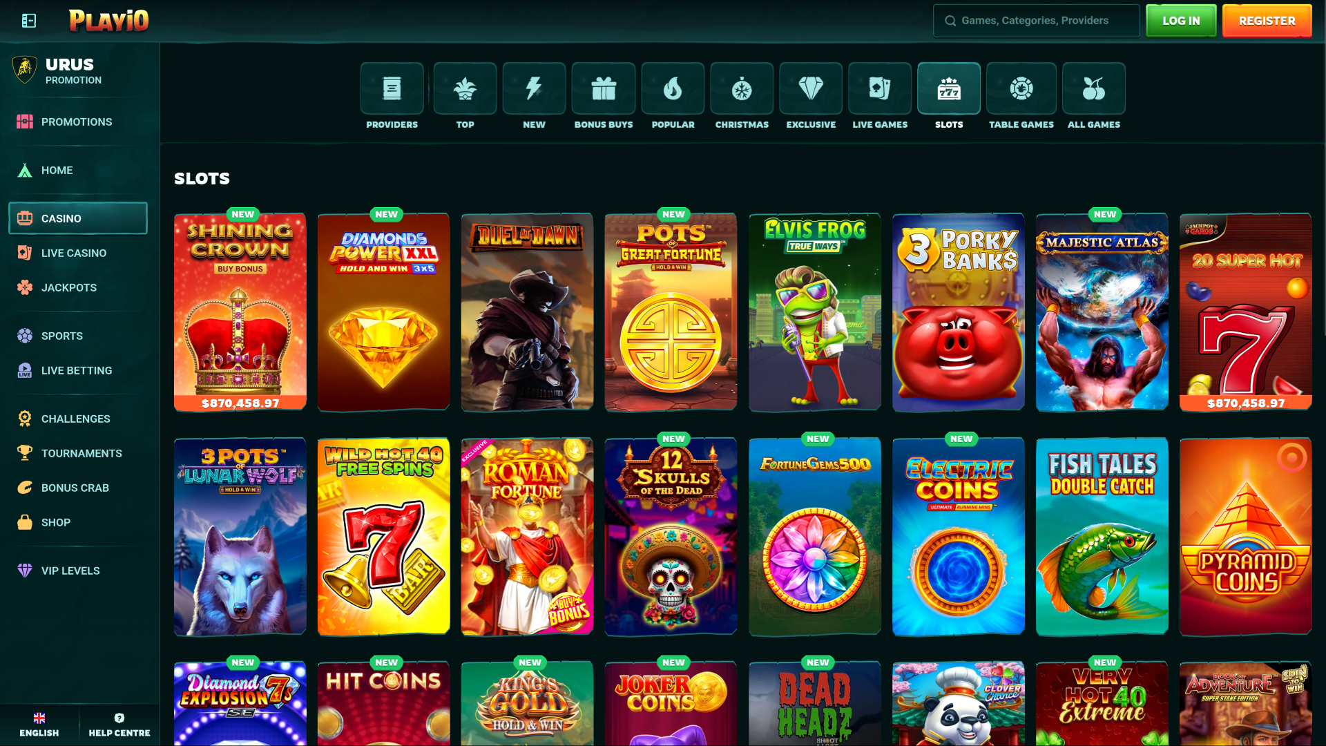 Jeux de casino Playio pour ordinateur