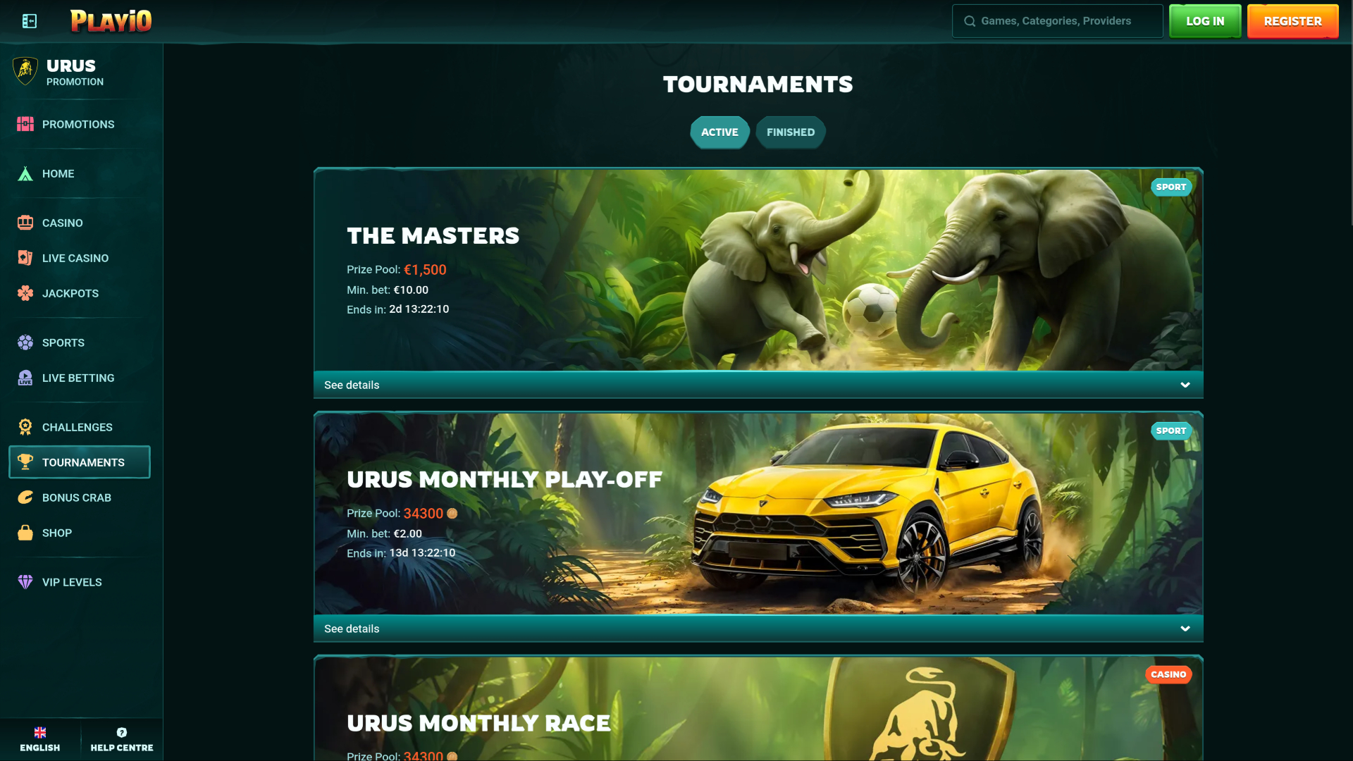 Tournois de casino Playio sur ordinateur