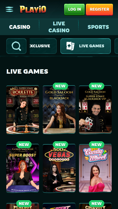 Casino mobile Playio avec croupier en direct