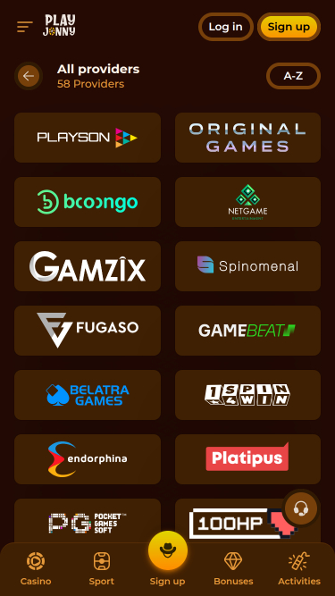 Desarrolladores de juegos móviles de PlayJonny Casino